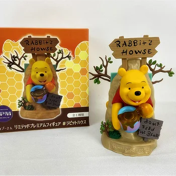 Disney Jaapani 18CM Pooh Karu Tegevus Joonis Kaunistamiseks Puu Koobas Puhh Söömine Mesi Mesi Purki Mudeli Kogumine Mänguasi Sünnipäeva Kingitus