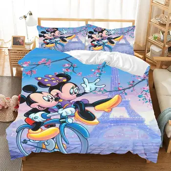 Disney Mickey Minnie Tüdrukute Voodipesu Komplekt Armas Paar Queen, King Size Voodi Komplekt Tekikott Padjapüür Trööstija Voodipesu Komplekt Kingitus