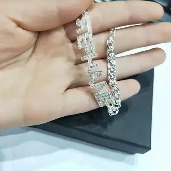 DOREMI Crystal Ripats Tähed käevõru Naistele Kohandatud Ehted Custom Nimi käevõrud Numbrid Isikupärastatud Tsirkooniumoksiid Kett Kuuba