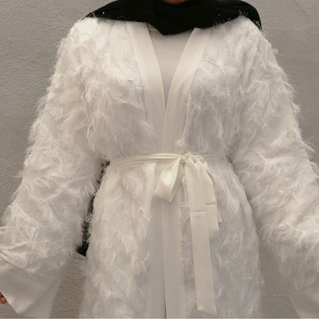 Eid Mubarak Valge Abaya Dubai Kimono Jakk Türgi Moslemi Hijab Kleit Abayas Naised Seal Kaftan Omaan Kauhtana Islami Riided