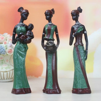 Eksootiline Afric Ilu Kodus Kaunistused Loominguline Aafrika Kunsti Vaik Naine Skulptuur Unikaalne Aafrika Teenetemärgi Elutuba Tarvikud