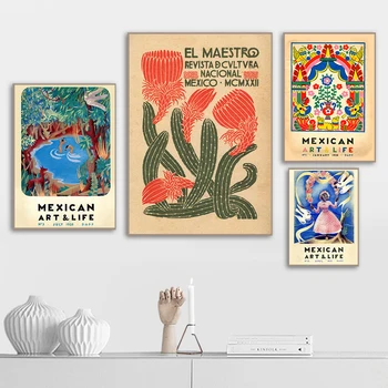 El Maestro Vintage Cactus Plakatid ja Pildid Lõuend Kunsti Maali Mehhiko Seina Art Dekoratiivne Pilt Kodu elutoa Kaunistamiseks