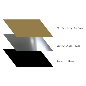 ENERGILINE 330x330mm ühepoolne tekstuuriga pei pulber-kaetud kevadel terasplekist paindlik print surface baas Tronxy X5S