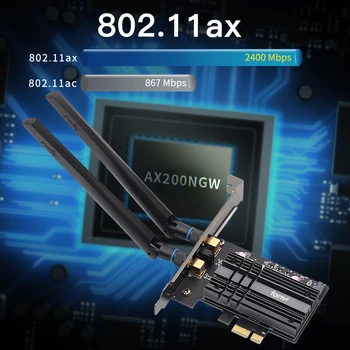 Fenvi Traadita AX3000 Wi-Fi 6 3000Mbps PCIe Bluetooth 5.1 Wifi Adapter Intel AX200 Wi-fi-Kaardi 802.11 ac/ax 2.4 G/5Ghz Jaoks Töölaual