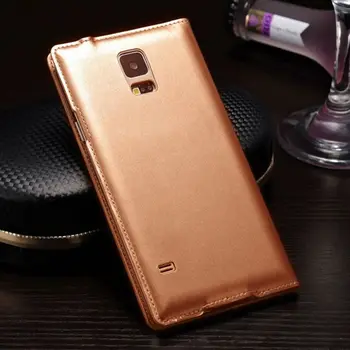 Flip Cover Leather Case For Samsung Galaxy S5 S 5 Galaxys5 Samsungs5 SM G900 G900F G900FD SM-G900F SM-G900 Smart Vaata Telefoni Puhul