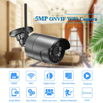 Gadinan 5MP IP Kaamera 2MP 1080P High Definition Väljas Audio CCTV Turvalisus Traadita Järelevalve Onvif SD-Kaart, Wifi, Kaamera