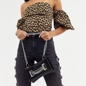 Gooti Punk Tüdrukud Must PU-Nahast õlakott Naistele Kiip Ketid Subaxillary Kotid 90s Vintage Harajuku Mood Messenger Kott