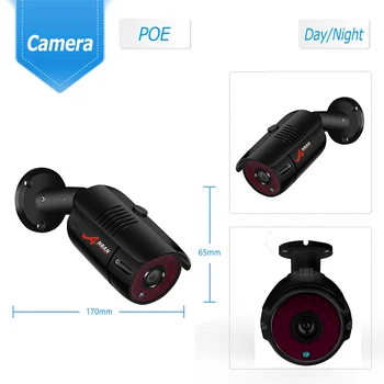 H. 265 ANRAN POE Bullet kaamera 2MP Väljas Turvalisuse Kaamera IR Night Vision POE Kaamera Home Video Sueveillance Turvalisuse Kaamera
