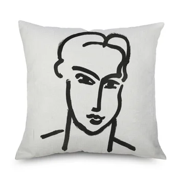 Henri Matisse Art Maali Portree padjakatted on Lihtne Joon Joonis Dekoratiivsed Voodipesu ja Polüester padjapüür Diivan Deocr