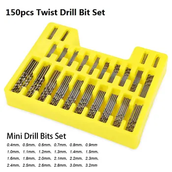 HSS Twist Drill Bit Set 0.4-3.2 mm Mini Trelli DIY Hobi Käsitöö Puidutöötlemine Relv Micro Drill Bit Täpsus PCB Käsitöö Ehted