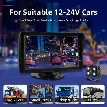 Jansite 7 tolline Car DVR Kaamera Kriips Cam 1080P Diktofon IPS Registripidaja Dual Lens Silmuspõletamise Salvestamise Öise Nägemise eest, Veoauto, BUSS, KAUBIK
