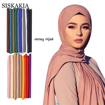 Jersey Hijab Salli Naiste 60*170 cm Tahke Plain Pehme Mugav Modal Puuvill Moslemid Islami Etnilise Suurrätikud Turban Headwraps 2020