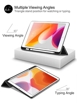 Juhul Uus Apple iPad 10.2 2019 tableti kate Apple iPad 7. Põlvkonna Pehme TPU Tableti Kate koos pliiatsi hoidja funda+film