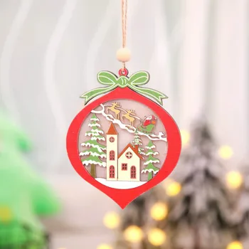 Jõulud Vanik LED Light String Kaunistused Õõnsate Puidust Ripats Loov Valgus Auto Tree Kaunistused Lapsed Kodus Siseruumides Decor