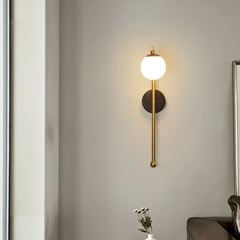 Kaasaegne LED Glass Ball Seina Lamp Kulla Läige Vahekäiguga Koridori Tuli Öö-TV Taustaks Interjöör Kodu Kaunistamiseks Inventar