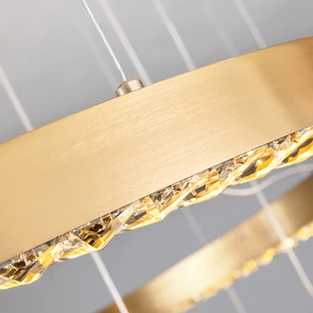 Kaasaegne led-kristall-lühter eest elutuba luksus harjatud kuld sõrmus cristal lamp magamistuba, söögituba teenetemärgi põhjal võistluskalendri