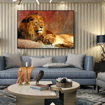 Kaasaegne Lõvi Lõuend Maalid Seinale Plakatid ja Pildid Loomade Seina Art Pictues Cuadros Seina elutoa Kaunistamiseks