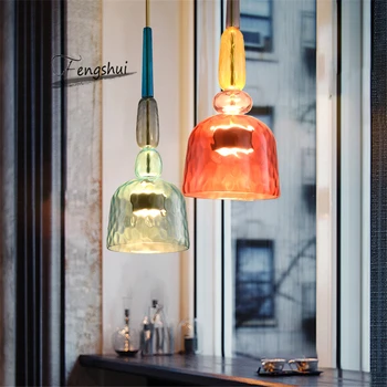 Kaasaegne Macaron Klaasist Ripats Tuled Magamistuba, elutuba sisevalgustus LOFT LED Rippvalgusti Lamp Restoran Kodu-Deco Light Võistluskalendri