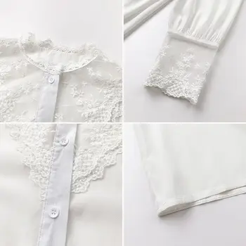 Kevadel Pikad Varrukad Naiste Pluus Vabaaja Vintage Pits Valge Särk Pluusid Segast Pullover Tops Blusas Mujer De Moda 2020