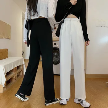 Korea Naiste Püksid Uus Mood 2020 Vabaaja Täies Pikkuses Püksid Naistele Kõik-mängu Ülikond Püksid Lahti Haaremi Püksid, Kõrge Vöökoht Tunked
