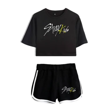 Kpop Hulkuvad Lapsed, Kahe-osaline Komplekt, Suvine Seksikas Puuvillane Trükitud T-särk Album Naine Ülikond Püksid Saagi Mood Tops+lühikesed Püksid Püksid 2020 Uus