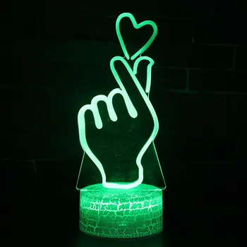 Käed on mudima süda teema 3D Lamp LED night light 7 Värvi Muuta Touch Meeleolu Lamp jõulukink Dropshippping