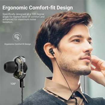 Langsdom D4C Juhtmega Kõrvaklapid Kõrvaklapid Mikrofoniga Dual Juhi Telefoni Kõrvaklapid C-Tüüpi Kõrva Telefonid auriculares fone de ouvido