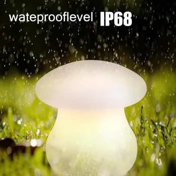 LED night light USB laetav seene laud laua lamp RGB Ujuvad IP68 väljas veekindel decor tuled koos puldiga
