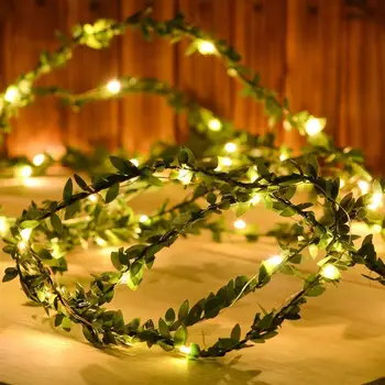 LED String Viinapuu Rohelised Lehed LED 20leds 30leds 50leds 100leds Tuled String Kodus Sünnipäeva Vanik Christmas Tree Teenetemärgi Valgus