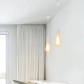 Lihtne E27 LED Lamp, Lühter Ripats Lamp Omanik Ripats Valgustid DIY Kodu Kaunistamiseks Must & valge