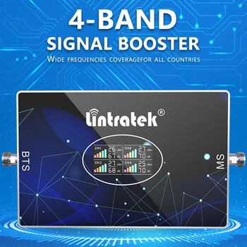 Lintratek 4 esiliistu signaali korduva gsm 2g 3g 4g lte 800 cellular võimendi 800 900 1800 2100 repeater DCS LTE WCDMA GSM Booster