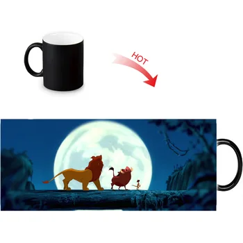 Lion King portselan kruus kohvitass soojuse vahetad värvi, Sooja Reaktiivne tundlik Keraamiline Tee mugen kruus