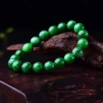 Looduslik roheline jade käevõru Keiser Roheline Kuiv Roheline jade Pärlitega Käevõru Emerald Jade värvi rant roosipärja käevõru