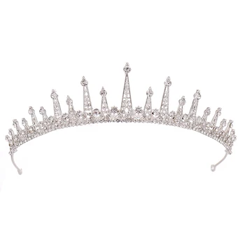 Luksuslik Käsitsi Valmistatud Kristall Pulm Tiaras Crown Retro Naiste Kõnniteed Juuste Kaunistused Pulmad Juuksed Tarvikud