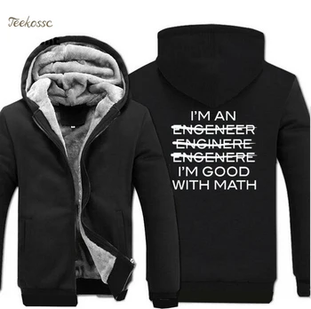 Ma olen Insener, olen Hea Matemaatika Teadus Hupparit 2020 Mood Talvel Soe Fliis Zip Up Dressipluus Meeste Paks Mantel Casual Jope