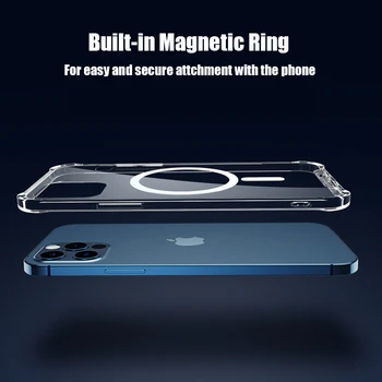 Magnet Case For iPhone 12 Pro Max Selge Puhul Läbipaistev Luksus Telefoni TPÜ Põrutuskindel iPhone 12 Mini Kate Magnet Juhul