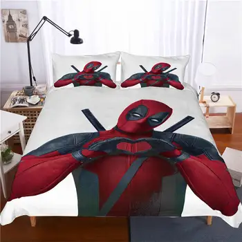 Marvel Deadpool kangelane 3D-voodipesu komplekt Ühe Twin Kuninganna trööstija bedclothes tekikott Padjapüürid Täiskasvanud Lapsed Kingitus magamistuba