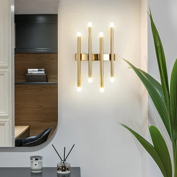 Minimalistlik led seina lamp minimalistlik vahekäiguga kaasaegne elutoa TV taust seina lamp magamistuba öö romaan Põhjamaade valgustus