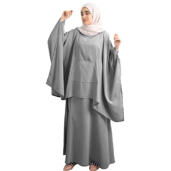 Moslemi Naised Niqab Burka Palve Kudum kleit, Kahe-osaline Komplekt, Pikk Khimar Komplekt Seelik Abayas Ramadan Jilbab Jumalateenistuse Rüü