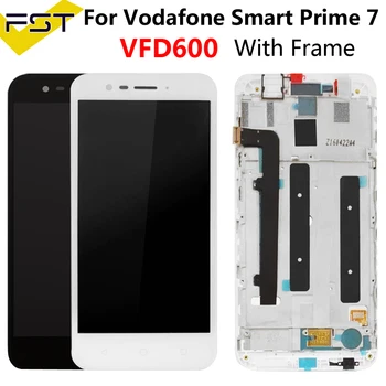 Must/Valge Alcatel Vodafone Smart Peaminister 7 VFD600 LCD Ekraan Puutetundlik Telefon Digitizer paigaldus Raam+Tööriistad