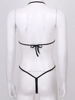 Naiste Erootiline Naistepesu Crotchless Bodysuit Vt-läbi Võre Slim Fit Kombekas Päitsed Kaela Õõnes Välja Seksikas Aluspesu Nightwear
