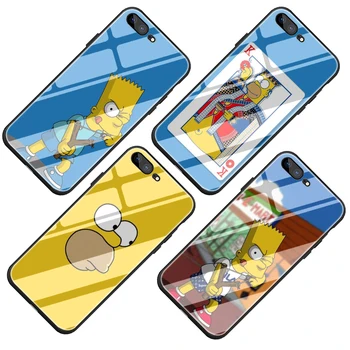 Naljakas Simpson Süüa Karastatud Klaasist Telefon Case for iPhone 5 5S SE 2020 6 6s 7 8 plus X-XR, XS 11 pro Max