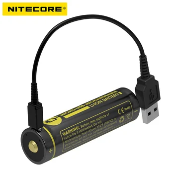 NITECORE NL1834R 3400mAh High Performance Mikro-USB-Laetav Li-ion Aku 12.24 Wh 3,6 V Nuppu Top 18650 Kaitstud Aku