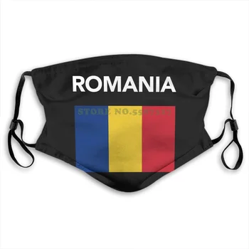 Näomaski Rumeenia Lipu Rumeenia Lipp Mood Naljakas Disain Valge Must Korduvkasutatavad Kaitsemaskid