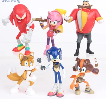 OHMETOY 6TK/SET Sonic The Hedgehog Shadow Sabad Amy Rose PVC Tegevus Arvandmed Mänguasjad Cake Toppers
