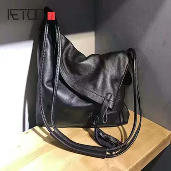 Originaalne retro kott diagonaal kott lihtne nahast käekotid esimene kiht nahk kunstikool tuul õlakott