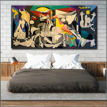 Pablo-Picasso-Guernica Populaarne Kunsti Lõuend Maali Prindi Elutuba Home Decor Kaasaegne Seina Art Õlimaal Raamimata Plakat