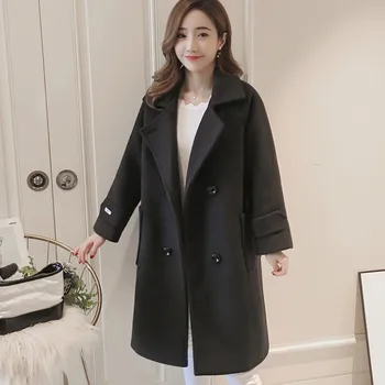 [paksenenud puuvill clip] villane mantel naiste keskel pikk korea Väljaanne 2018 uus sügis-talv õpilane villane mantel hooaeg
