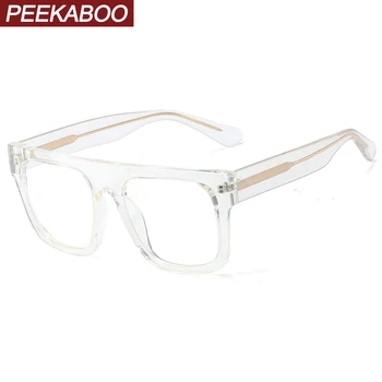 Peekaboo tr90 raam square prillid meestele, must läbipaistev suur moe prillid on optilised tarvikud naine selge objektiiv
