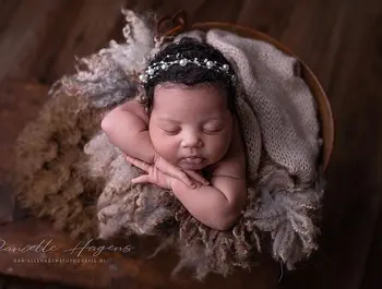Pärl string rant headdress plii lille baby girl vastsündinud fotograafia propsshooting tarvikud pulmad headnand pool peakatet